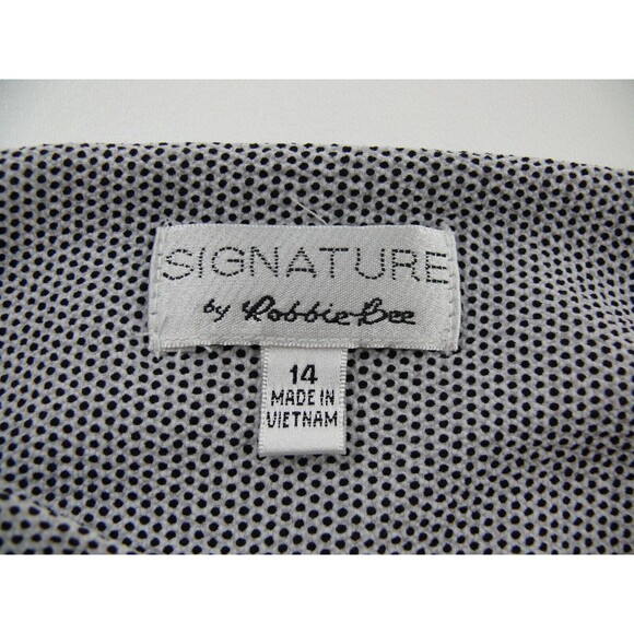 SIGNATURE By Robbie Bee Sleeveless Black polka dot sheath lined Dress Size 14 - Picture 6 of 9
